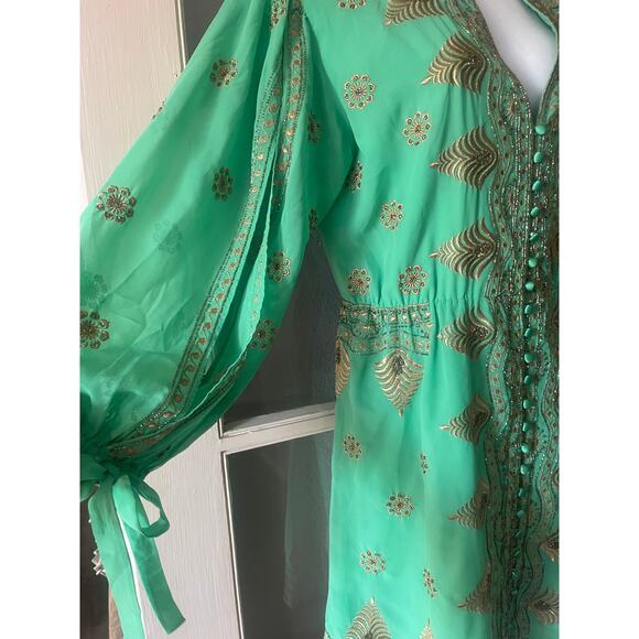 ALICE + OLIVIA Zia Embellished Drop-Shoulder Short Dress - Picture 10 of 13